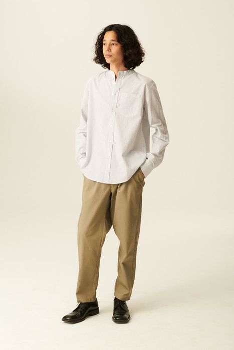 SANTIAGO 코튼 스트라이프 차이나 카라 셔츠 242 167 0108WNS